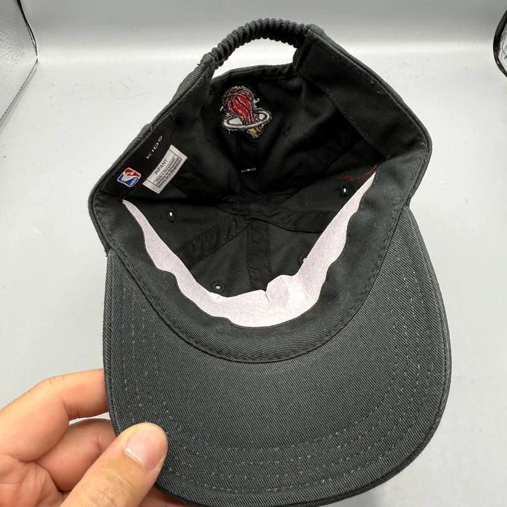 Miami Heat Hat Kids Infant Black NBA Stretch Strap Back‎ Cap New